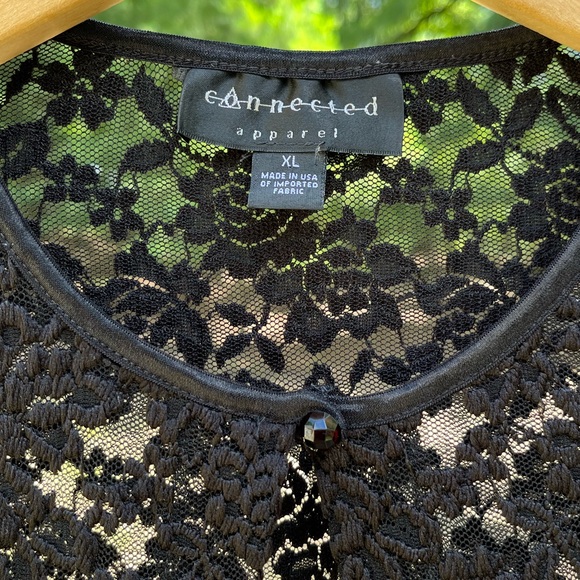 90s Connected Apparel Floral Lace Cardigan Roses Whimsigoth Cottagecore - Picture 4 of 12